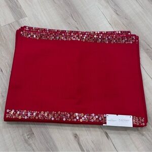 10 Threshold Red Sequenced Cotton Placemats